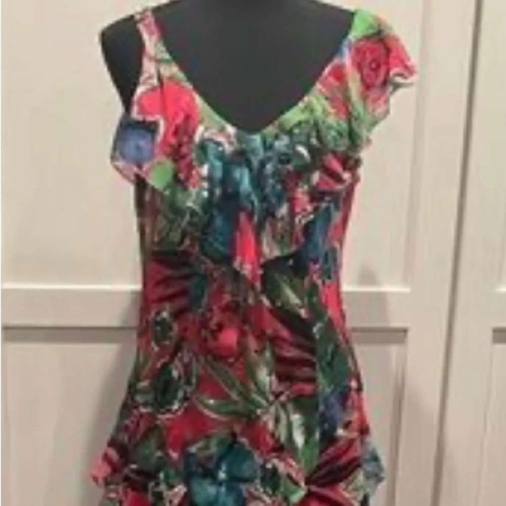 Vintage Signature by Robbie Bee Colorful Floral Pattern Midi Dress - Picture 8 of 8